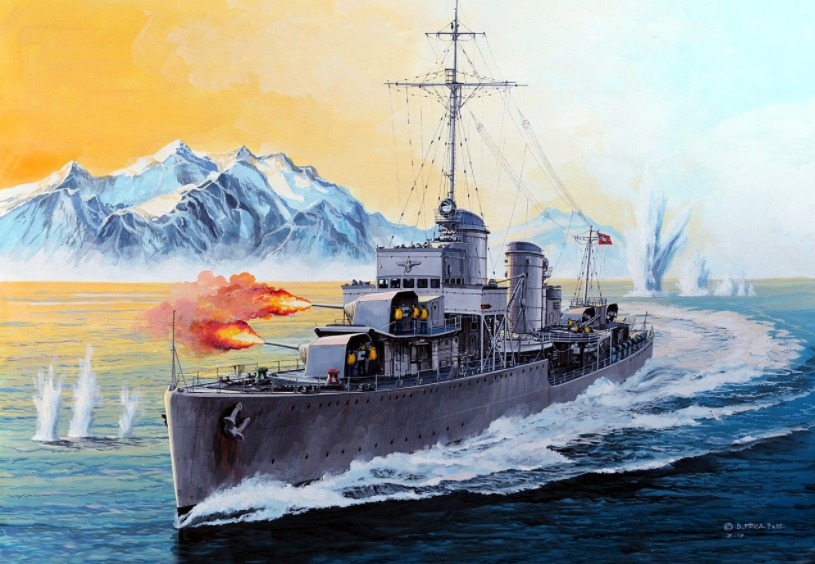 图为hms 皇家方舟/飞马座航母,标准排水量7200吨,航速11节(约20公里每