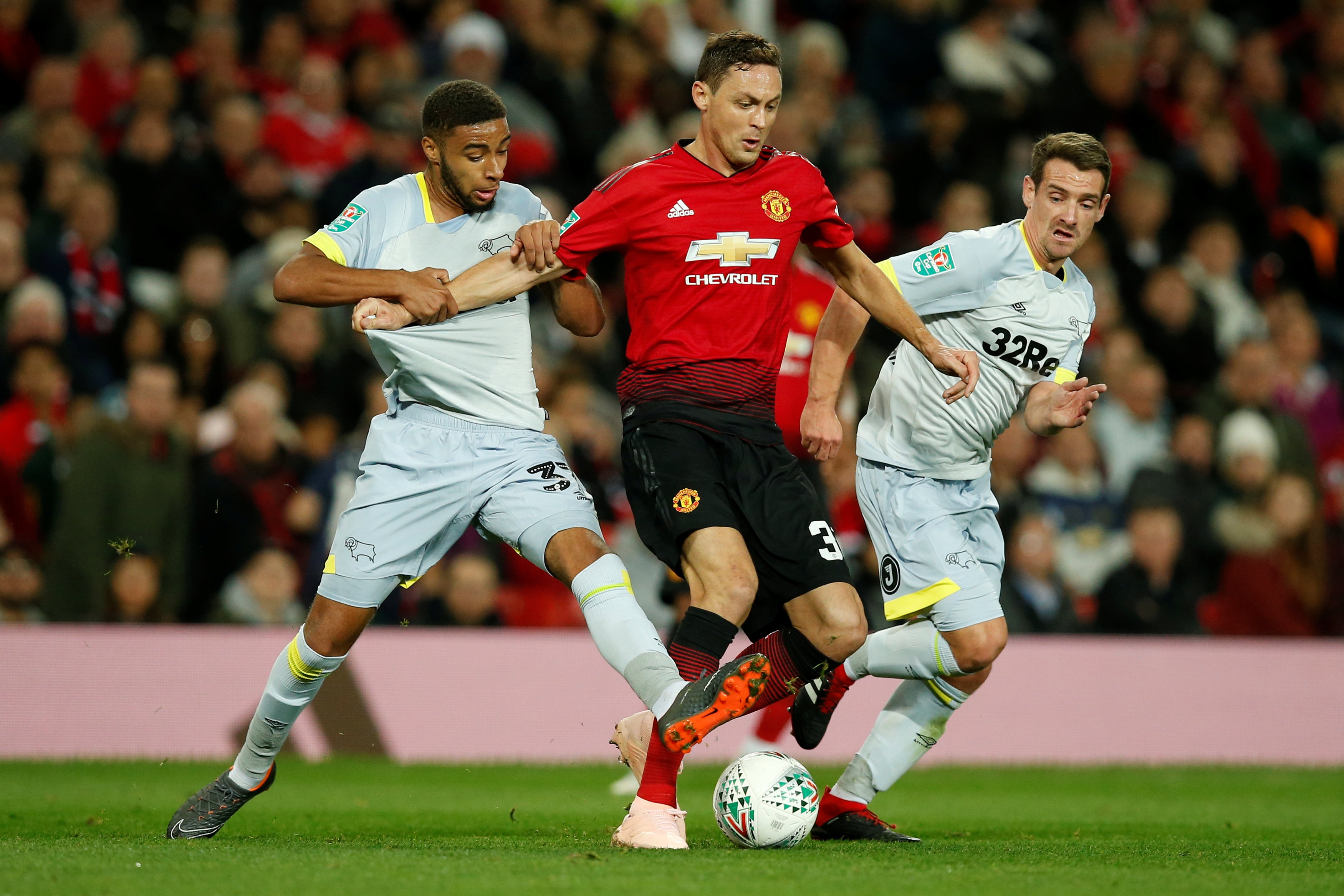 足球——英联赛杯:德比郡胜曼联(6)