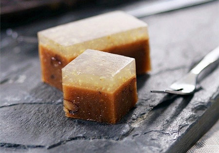 日式传统点心羊羹糕,孩子最爱吃栗羊羹了,香甜软绵,入口即化!