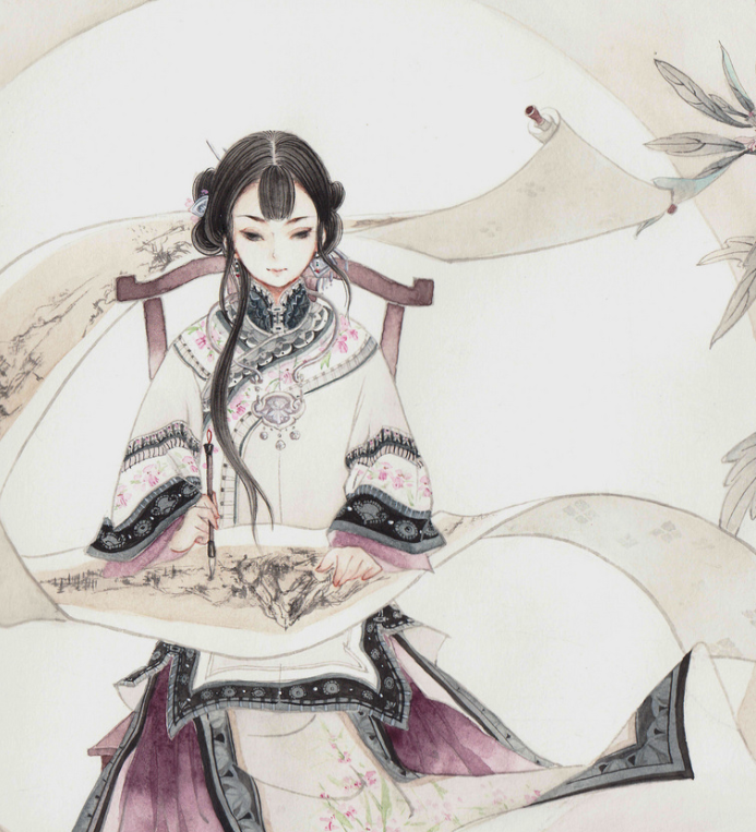唯美古风,多才多艺,画风独特的才女.