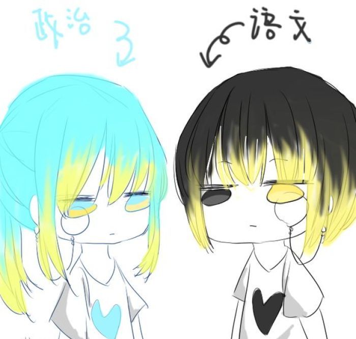 各学科拟人后,并被配了个对象,语文和政治在一起会很有话题!