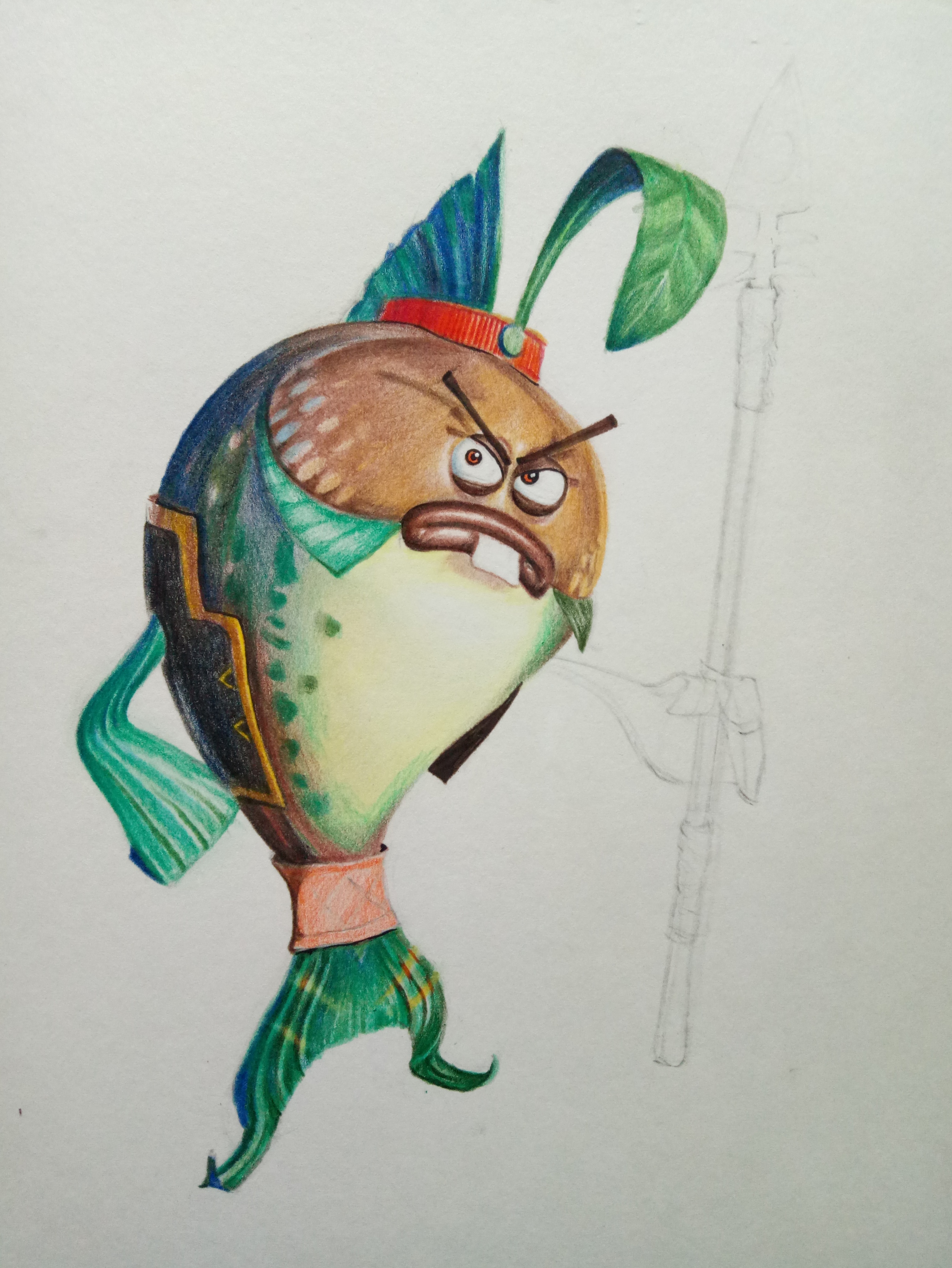 彩铅手绘《美食大冒险》咸鱼海盗