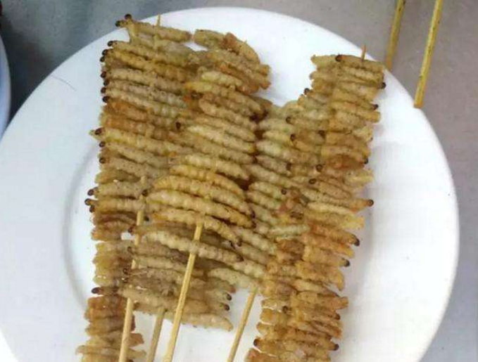 烤竹虫,这让我想起厕所的一种动物.