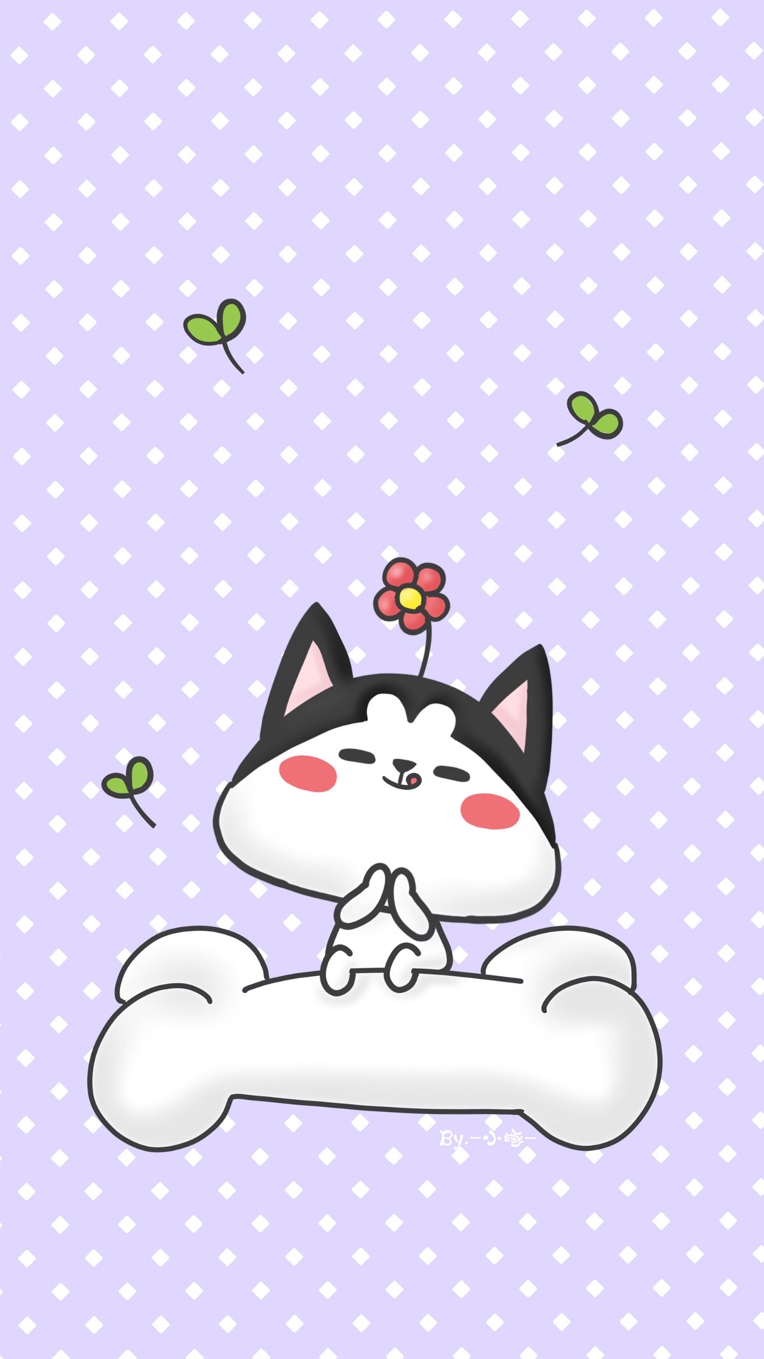 可爱卡通二哈安卓高清壁纸,分辨率1080x1920