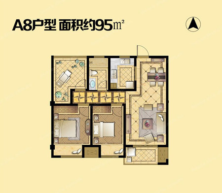 95平米新房,三居室全包装修才花11万元,邻居看了羡慕不已!