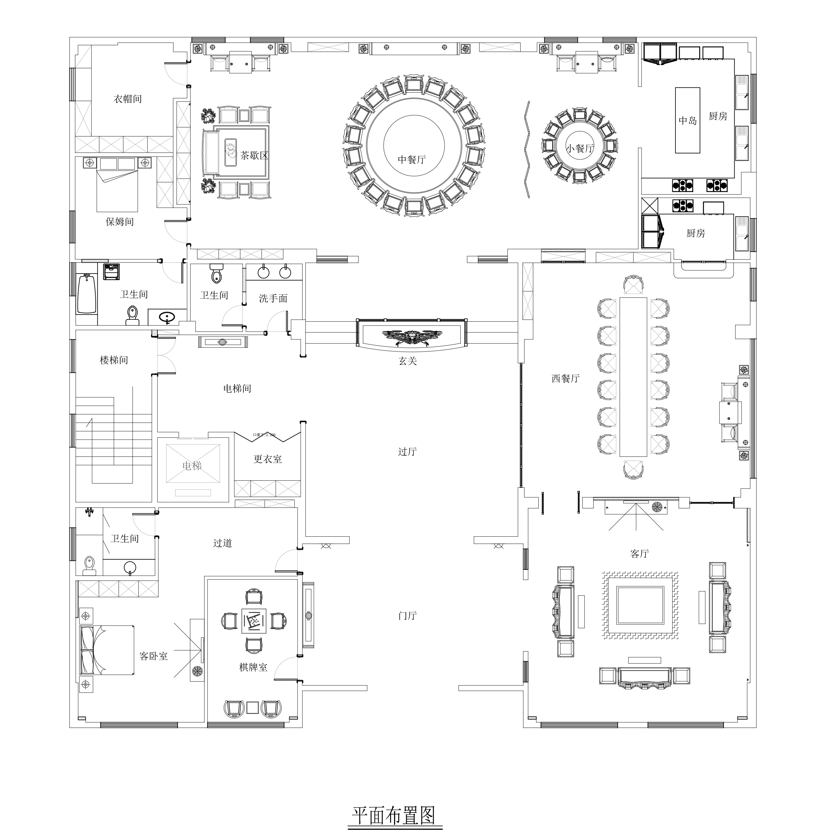 老家500平别墅装中式,这设计豪华得过分了