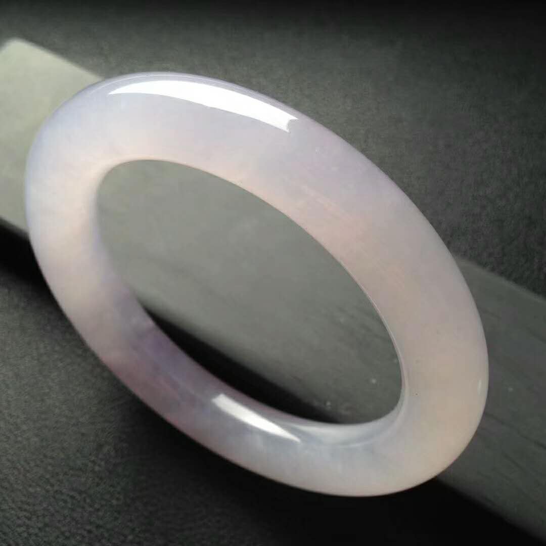 有鱼翡翠:孤品冰种紫罗兰翡翠玉石手镯成品美图欣赏