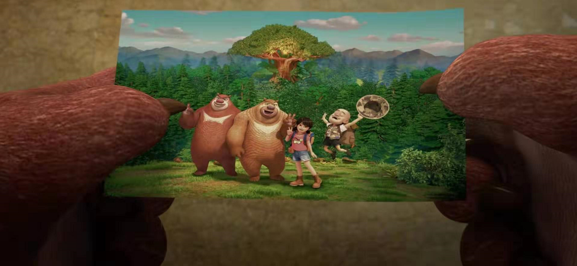 《熊出没》最显光头强身高的截图,强哥被天才威羞辱,赵琳太高了