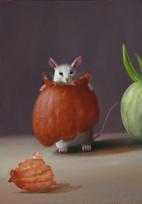 stuart dunkel 自传式的可爱老鼠肖像系列油画