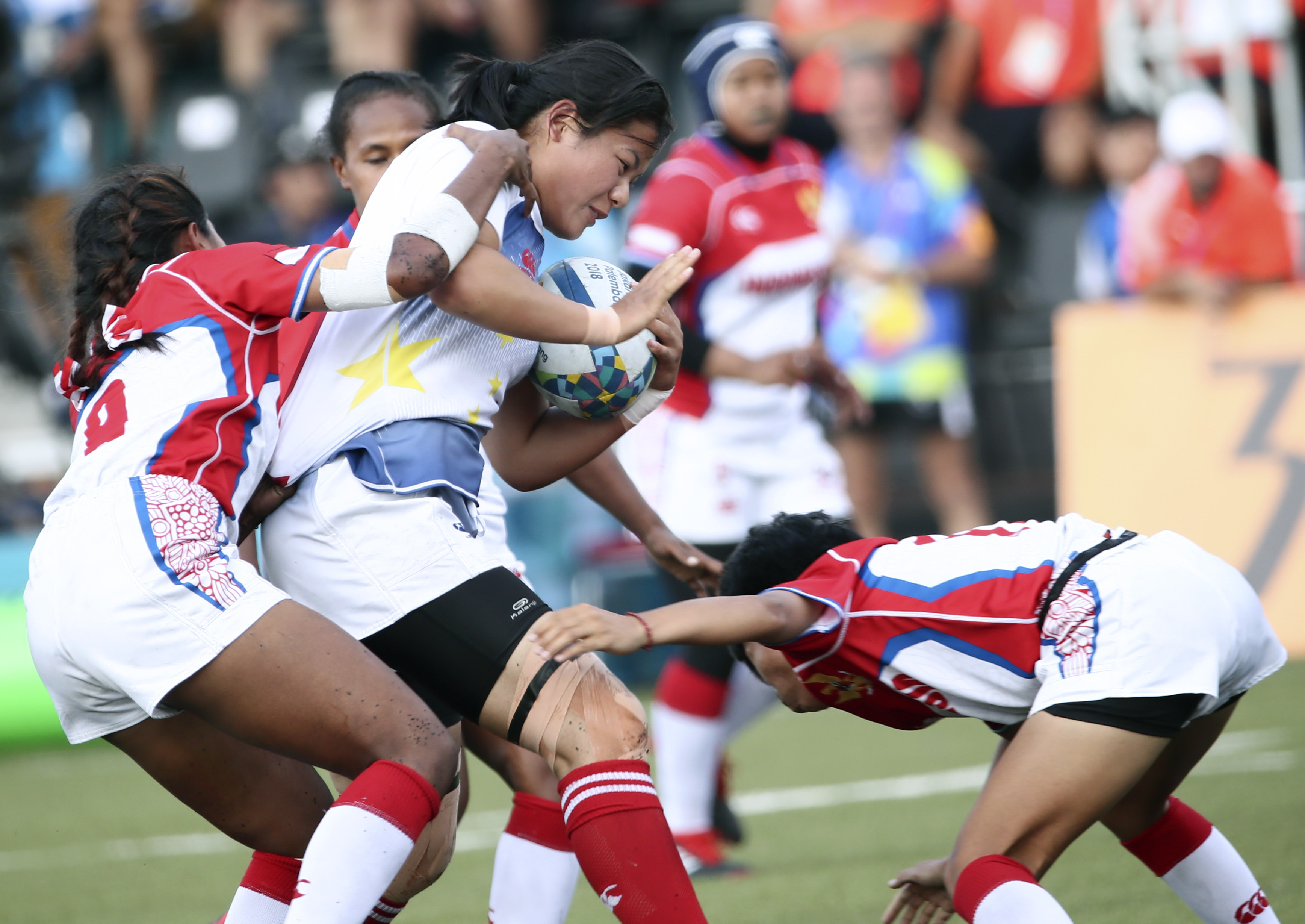 橄榄球——女子四分之一决赛:中国胜印度尼西亚(5)
