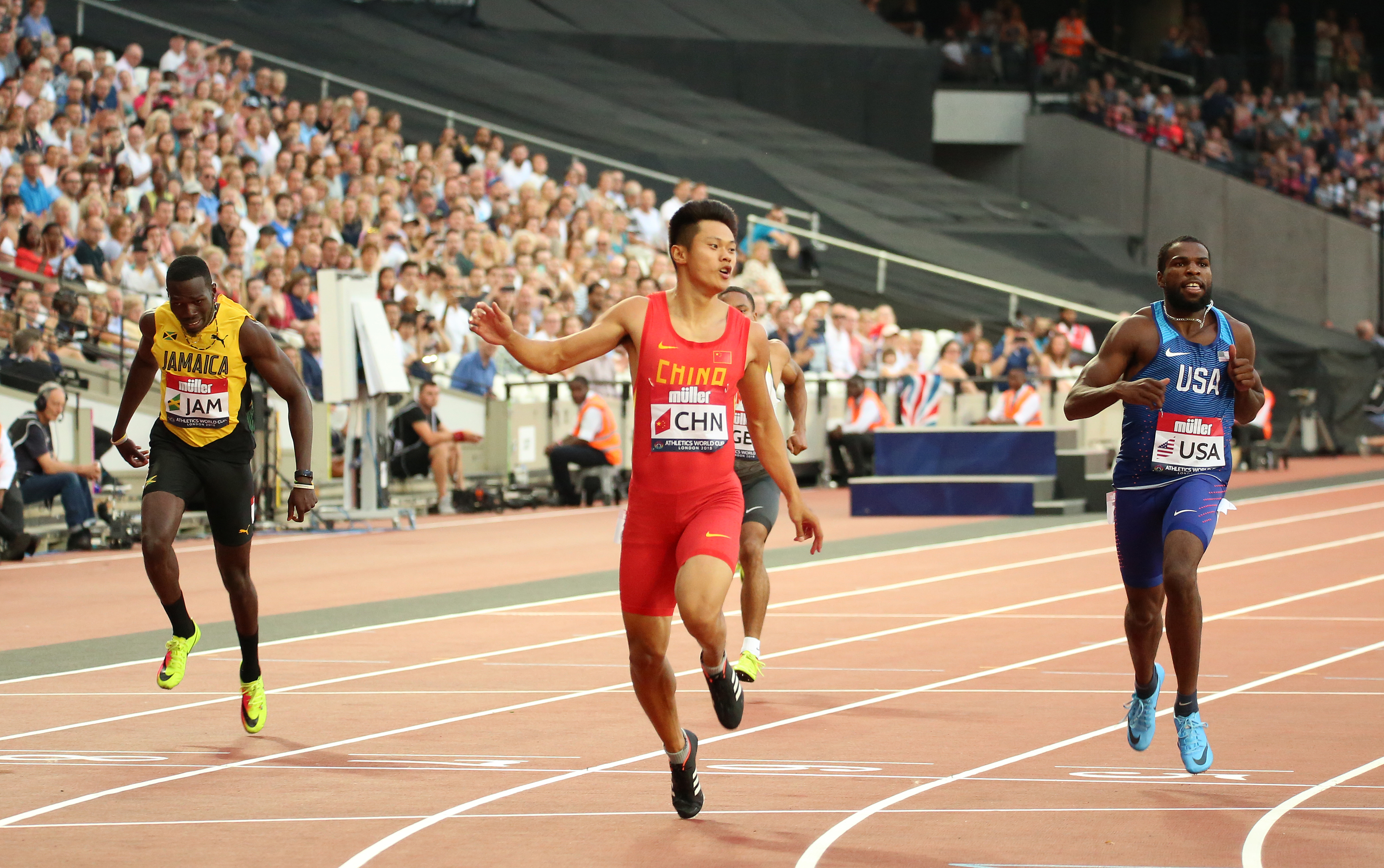 田径——伦敦世界杯:谢震业200米夺冠(4)