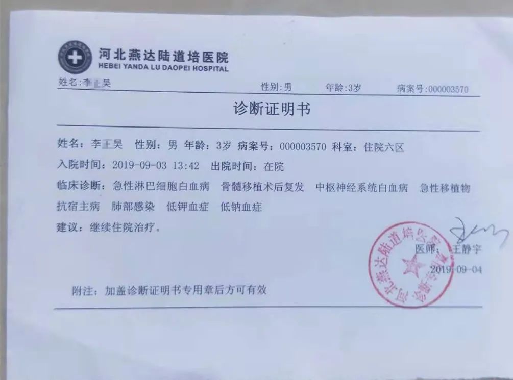 白血病儿子移植后再度复发,他很坚强,我们却无能为力