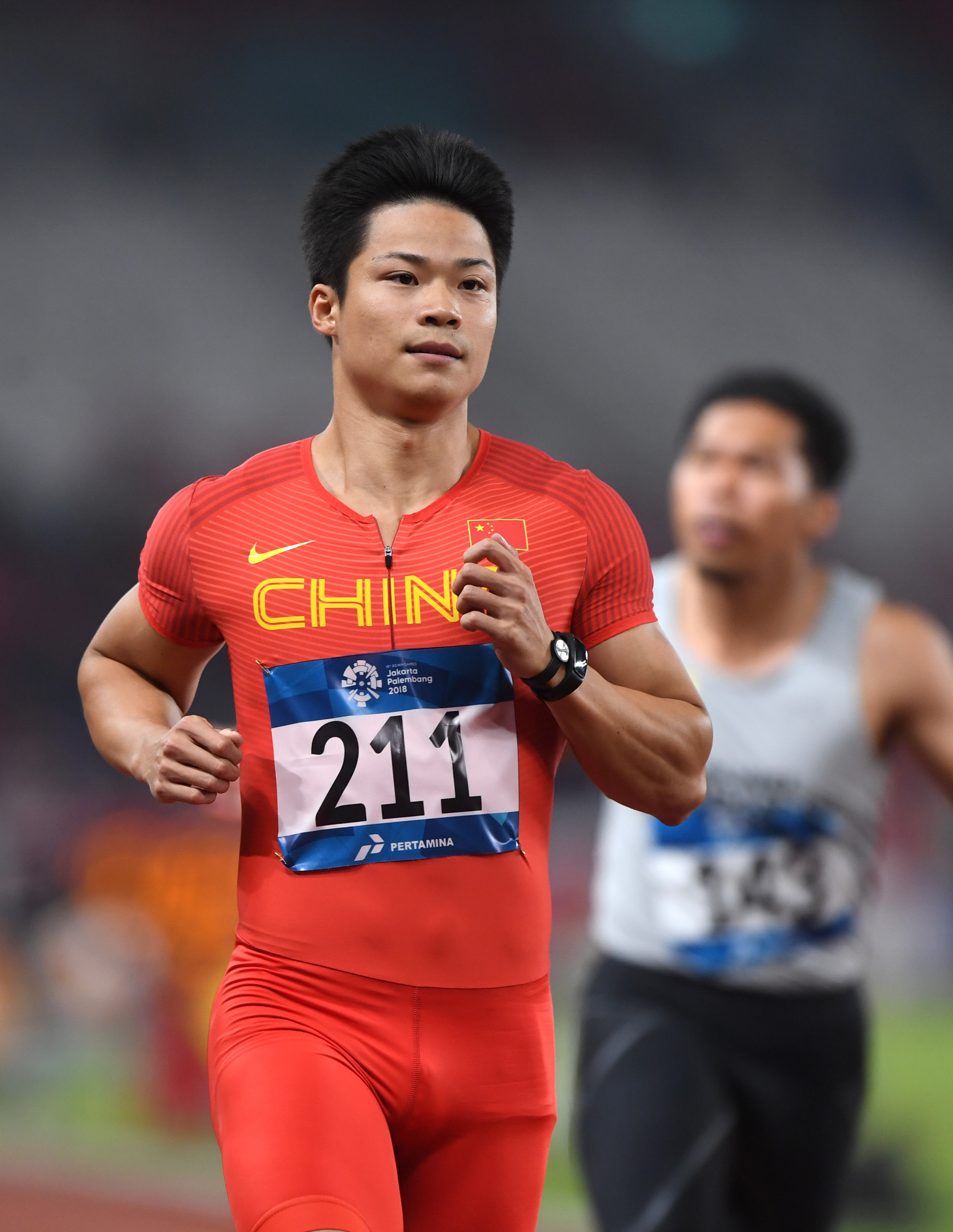 田径——男子100米预赛赛况(8)