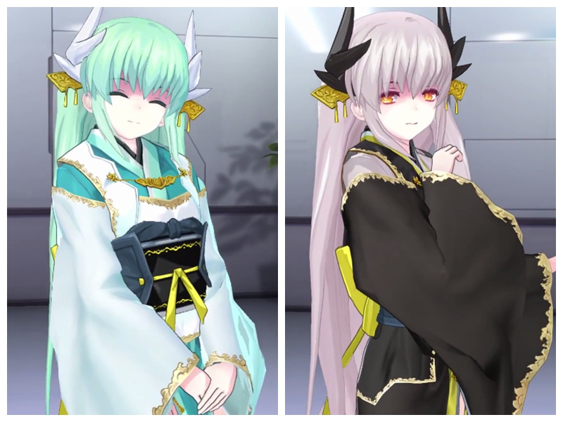 fgo:3d模式下,黑白贞颜值仍旧在线,清姬微笑令人害怕