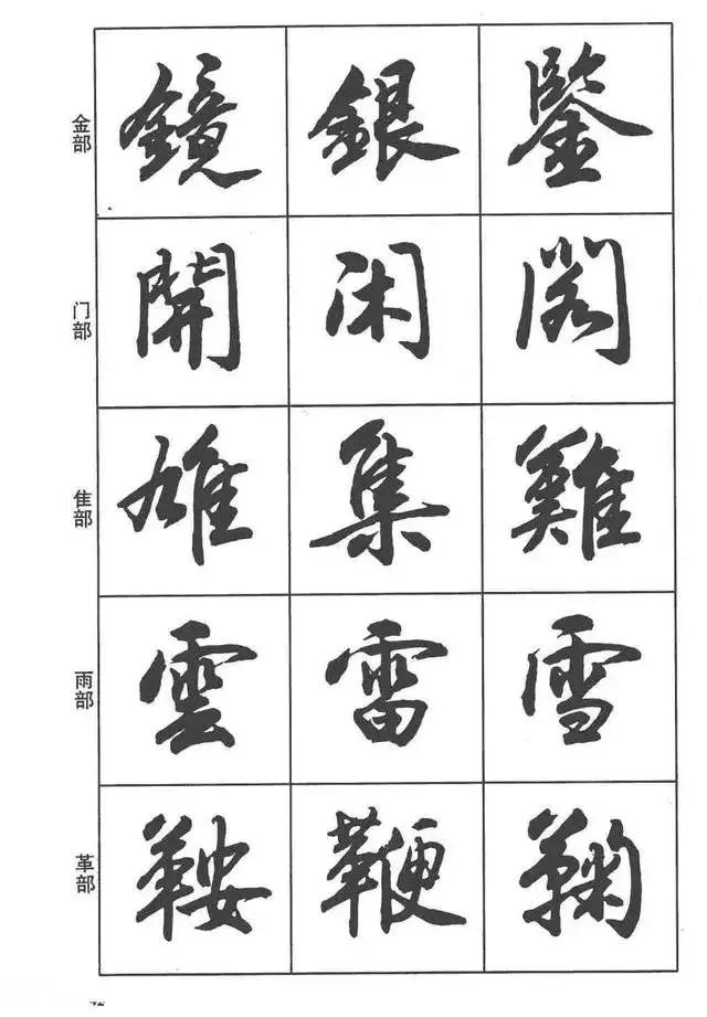 卢定山书法字帖《行书入门字谱》,行书笔画教程!