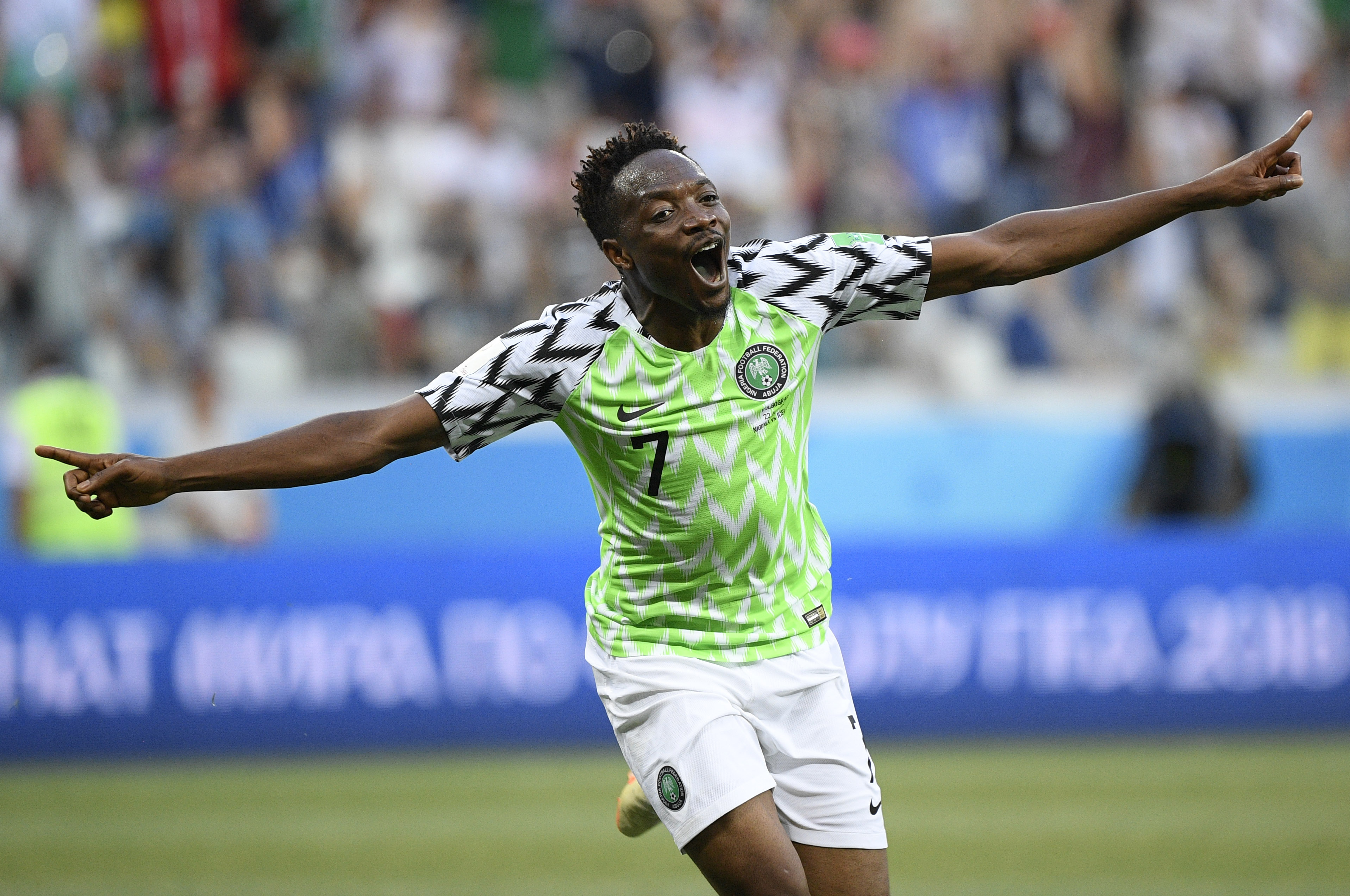 足球——d组:尼日利亚队穆萨梅开二度(7)