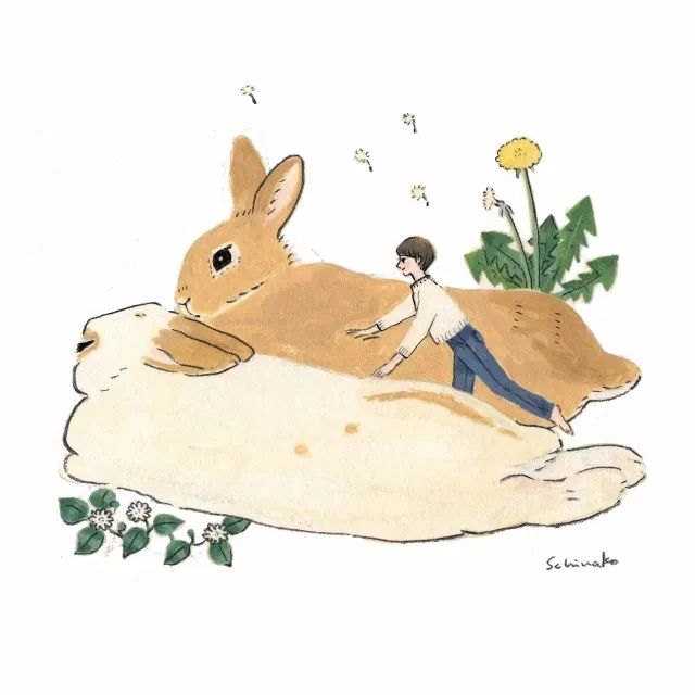 日本插画师告诉你,一群毛茸茸的小兔子向你跑来是什么感觉