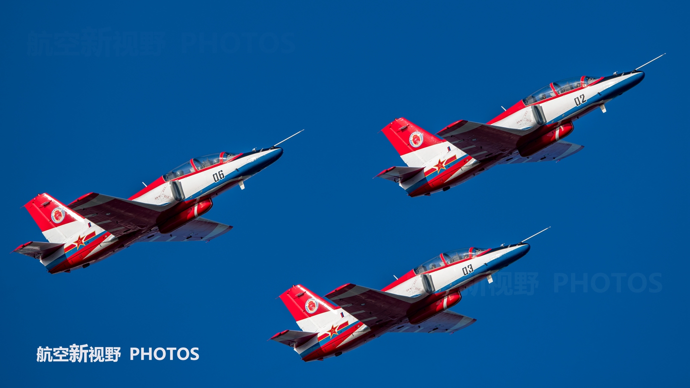 洪都教-8中级教练机组图,红鹰飞行表演队座驾,技术早已征服国人