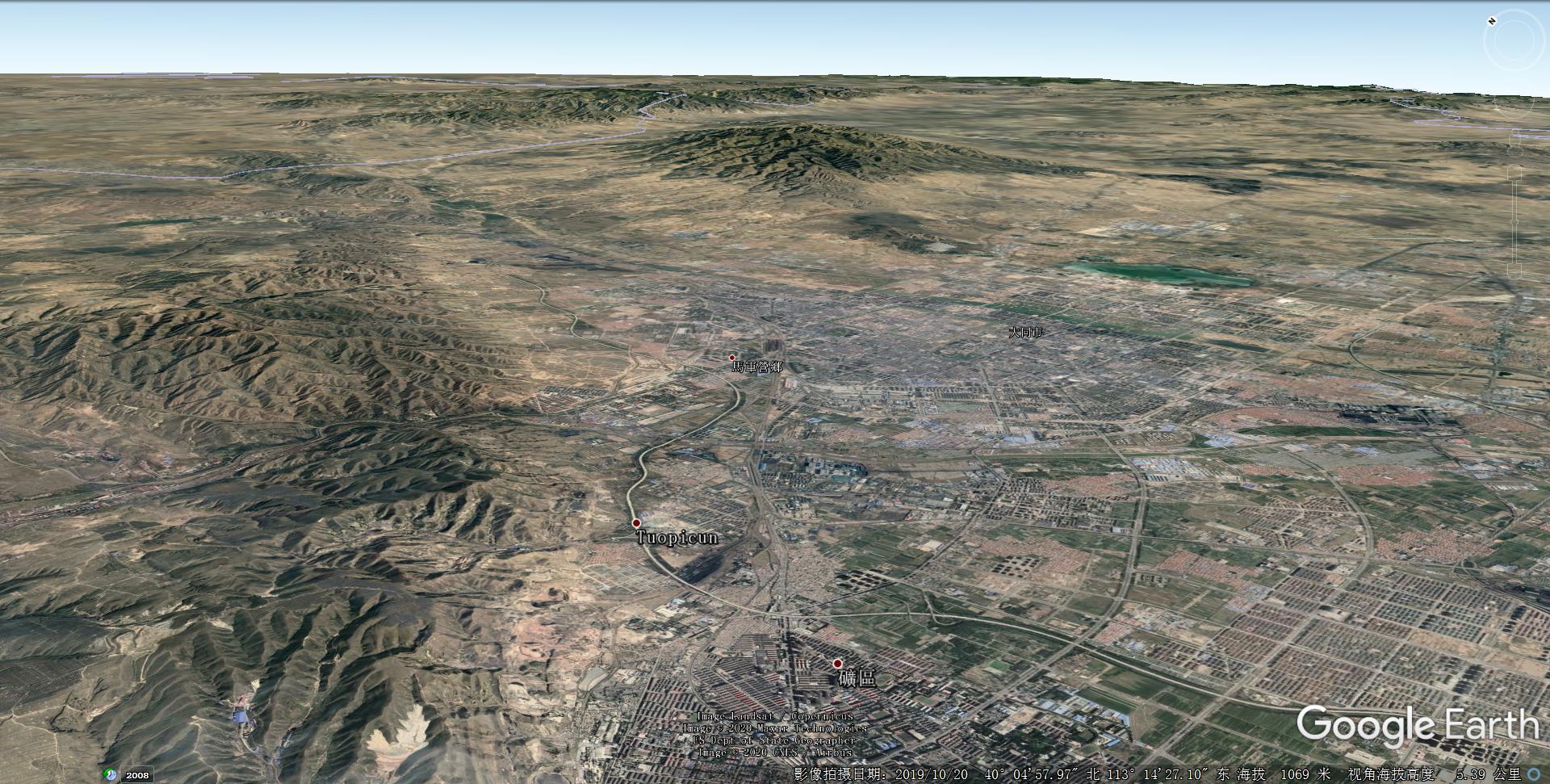 山西大同市地形图