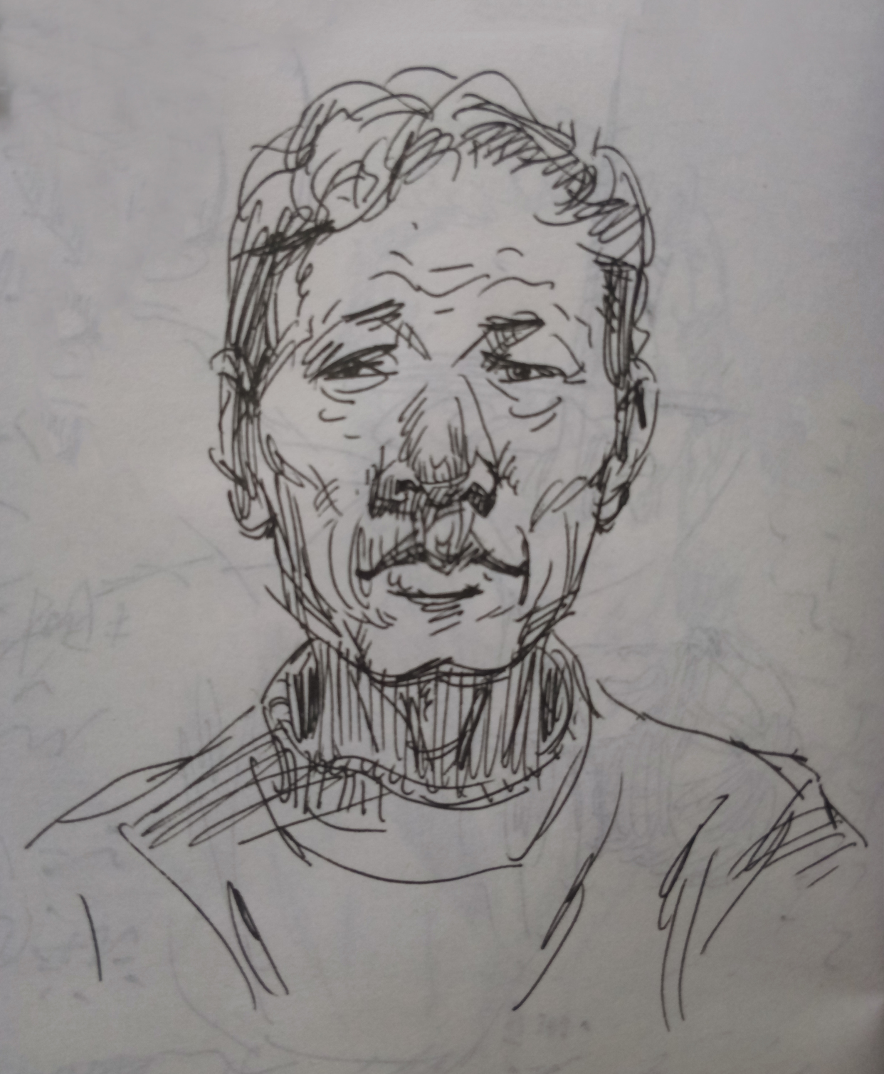 速写,钢笔画,老人肖像习作