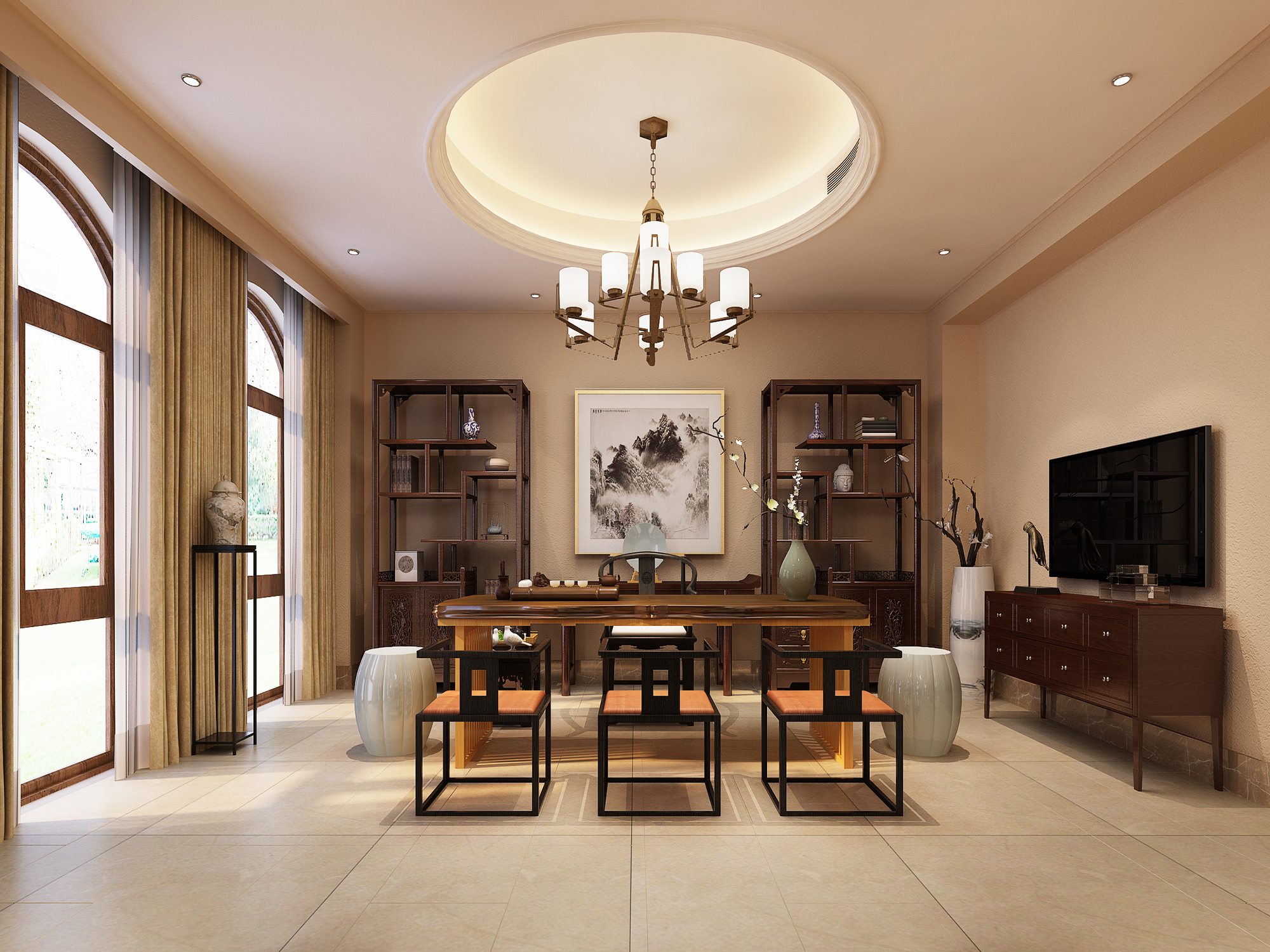 苏州别墅装修-中西结合高端大气的的设计风格