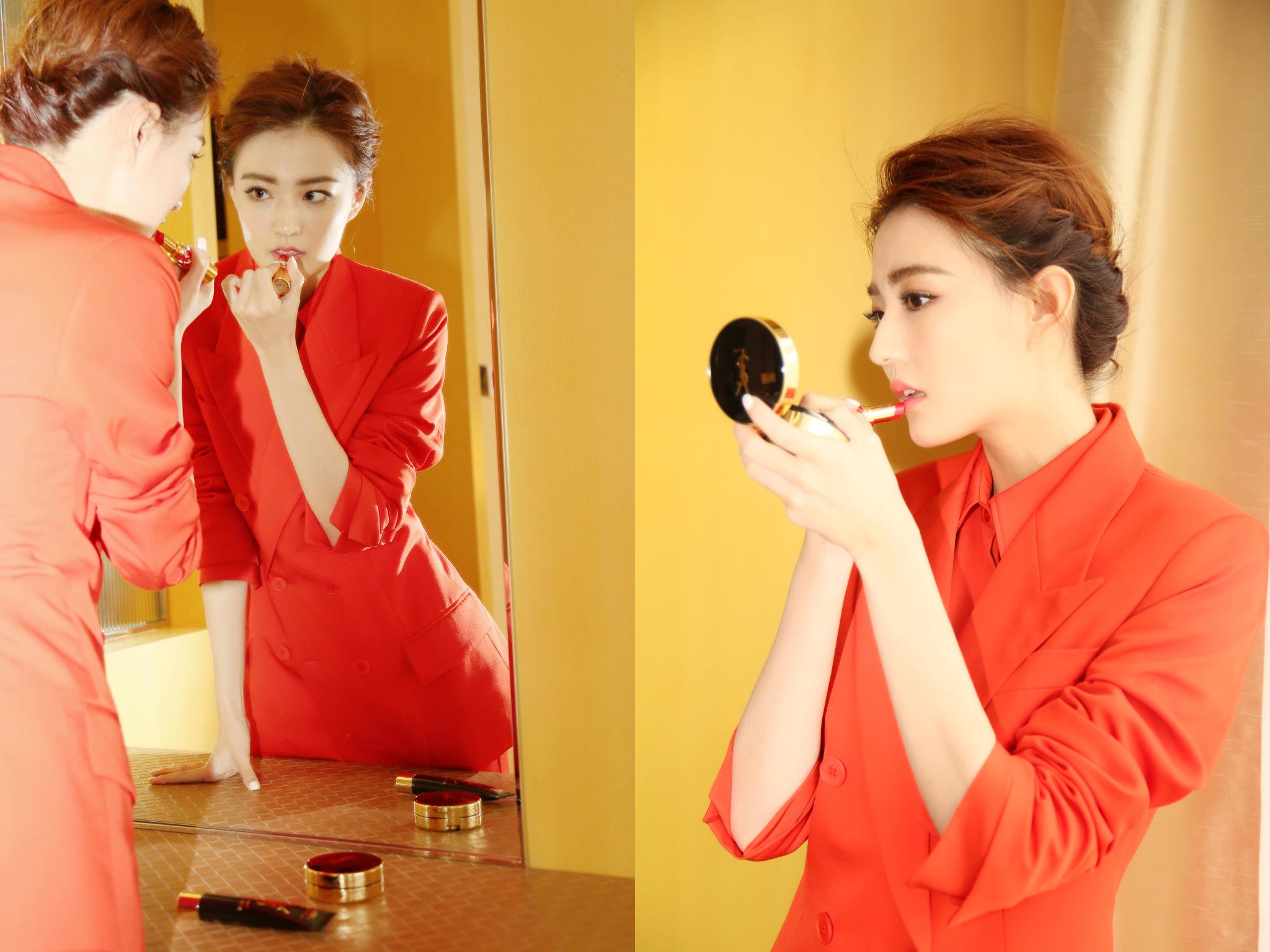 徐璐与郑爽撞衫,一个红色娇艳一个白色干净,谁更胜一筹?