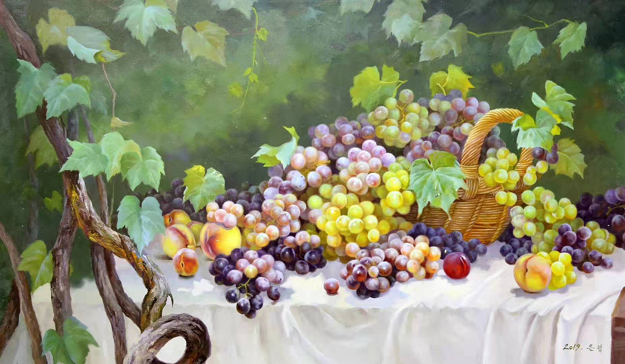 油画静物,草莓熟了