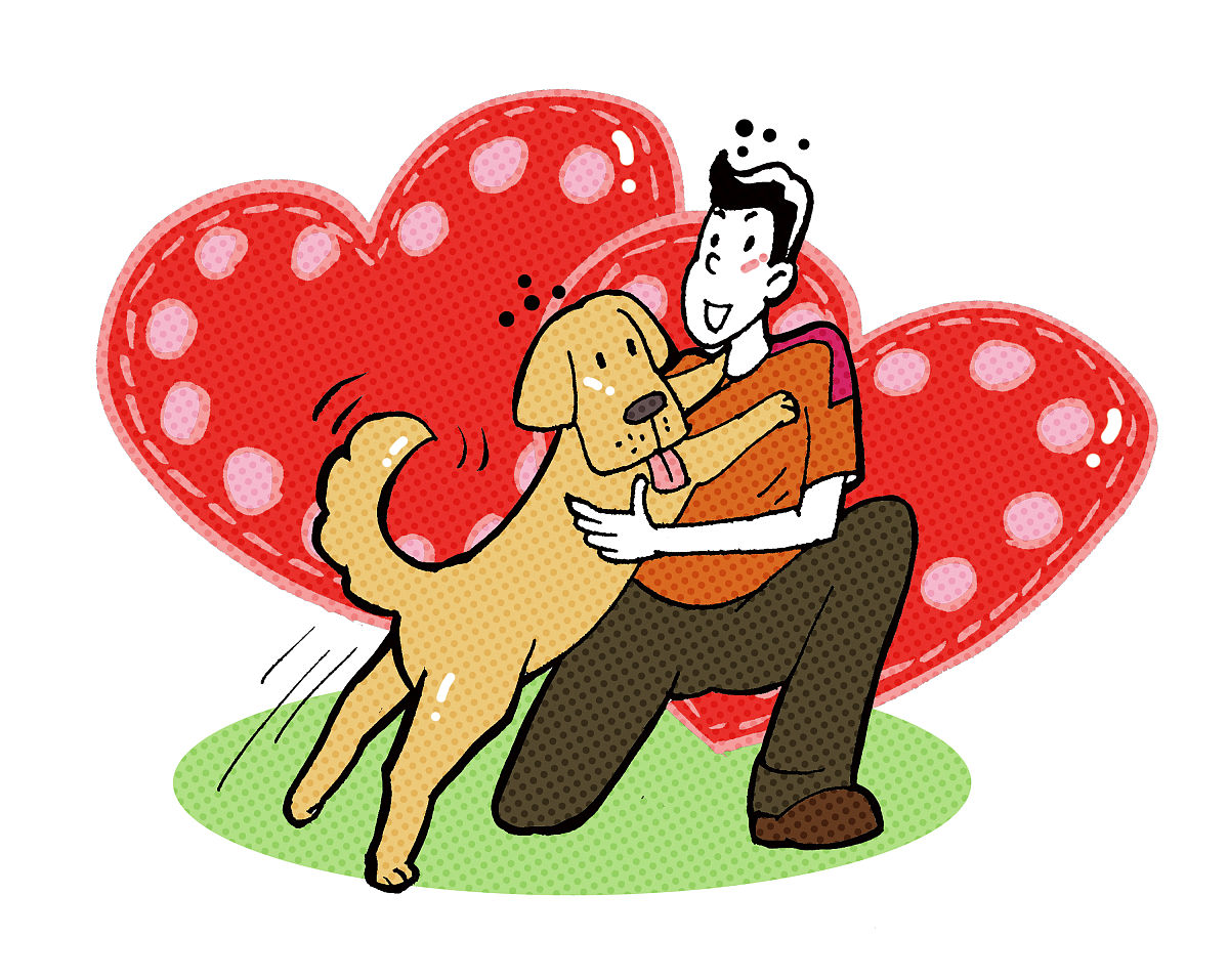 结果他家开饭馆的,以为是新到蛋殉栉锓派 卡通夕阳街道救助小狗卡通