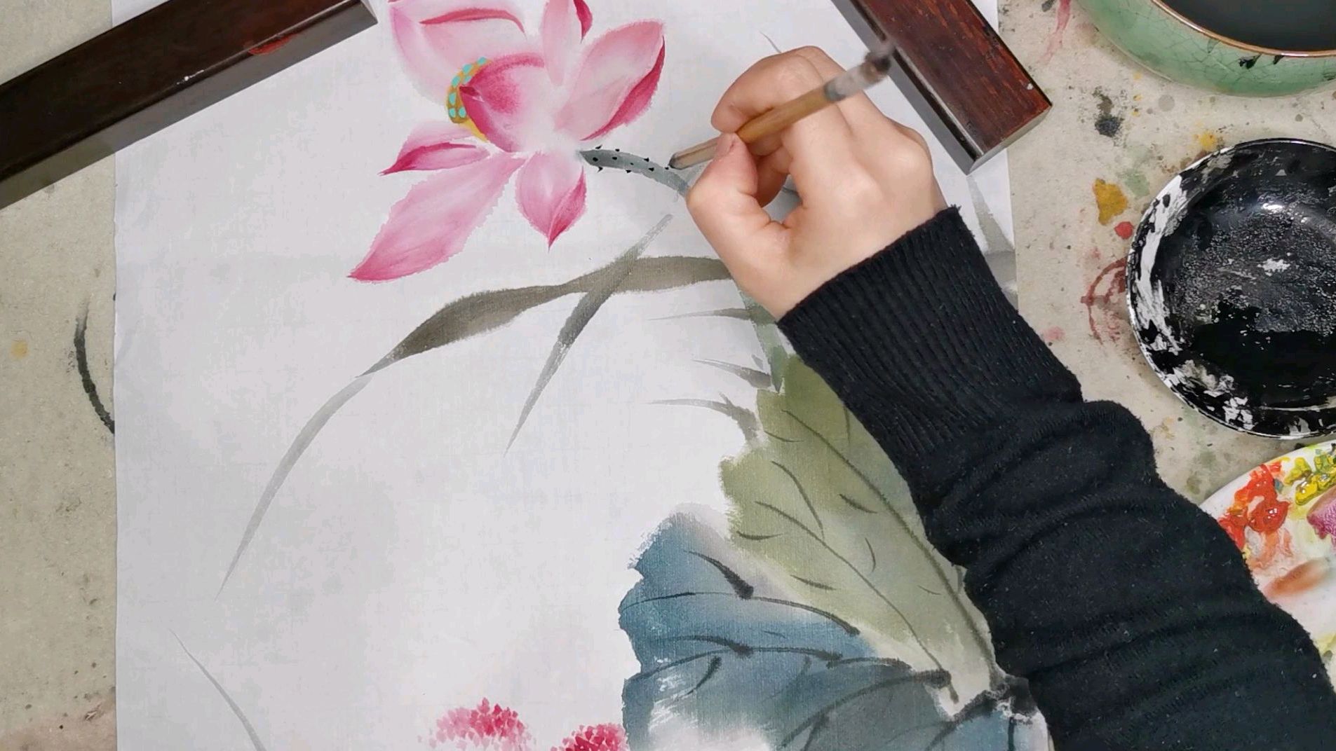 「国画教程」写意荷花的画法