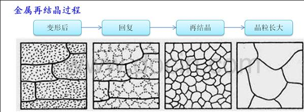 再結晶過程示意圖