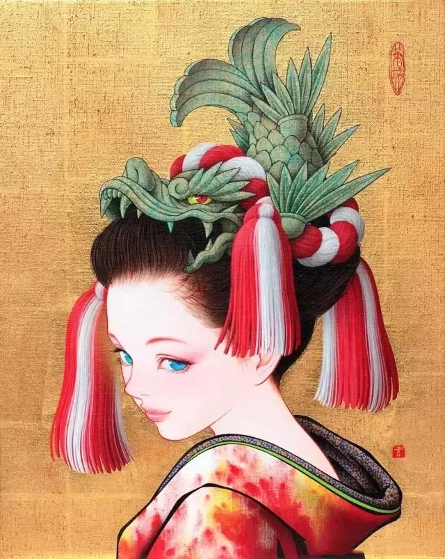 华丽的服饰,惊艳歌舞同文化流传至今~日本艺伎插画