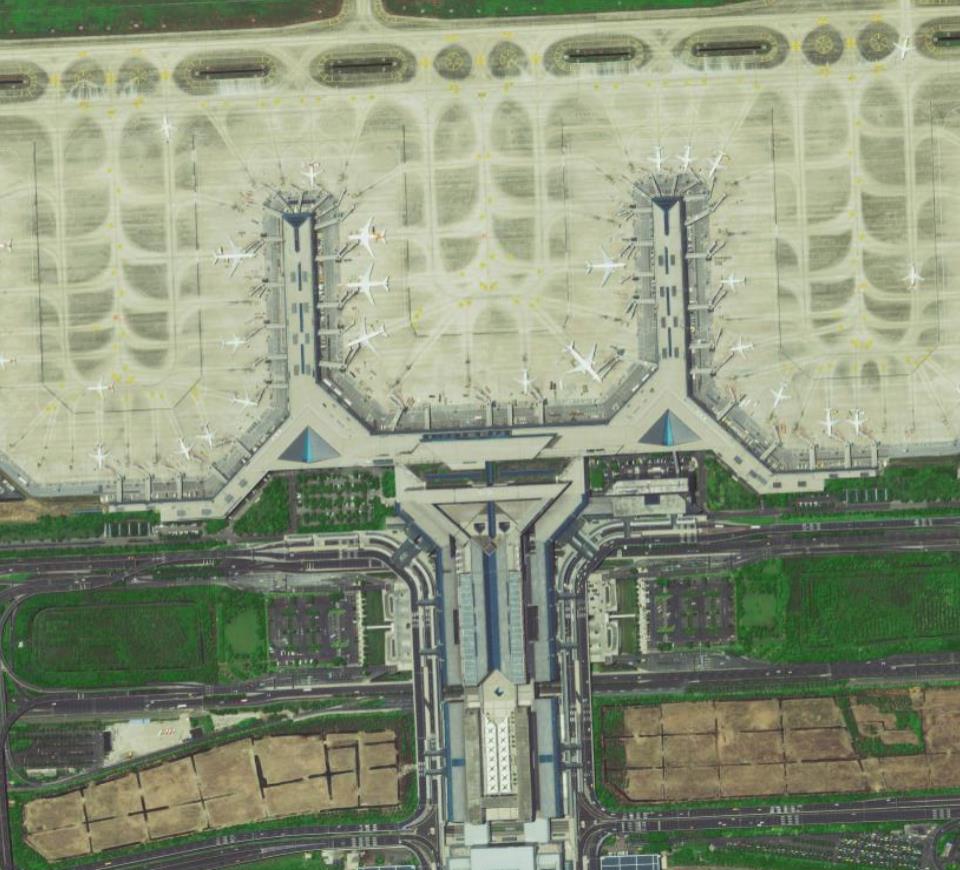 空中鸟瞰国内航站楼建筑面积十大机场,上海两大机场入围!