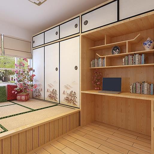 组成结构为炕体(地坛),炕沿,前脸,榻榻米垫,炕柜,地下电脑桌