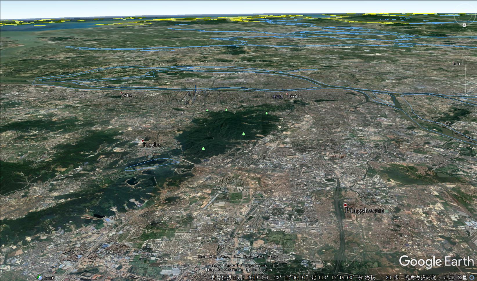 空中看广州地形图