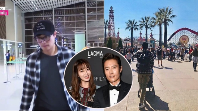 一家三口游美,李秉宪做暖爸推儿子游迪斯尼