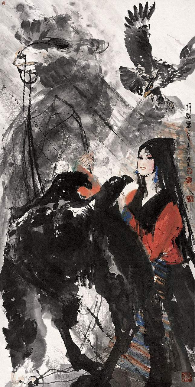 国画大师黄胄徒弟,著名画家石齐人物国画作品欣赏!