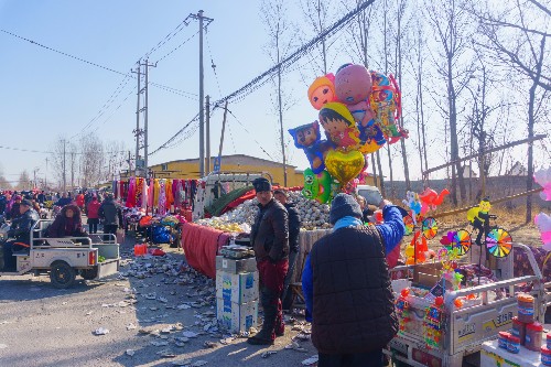 到济南董家大集赶年集买年货,熙熙攘攘年味浓