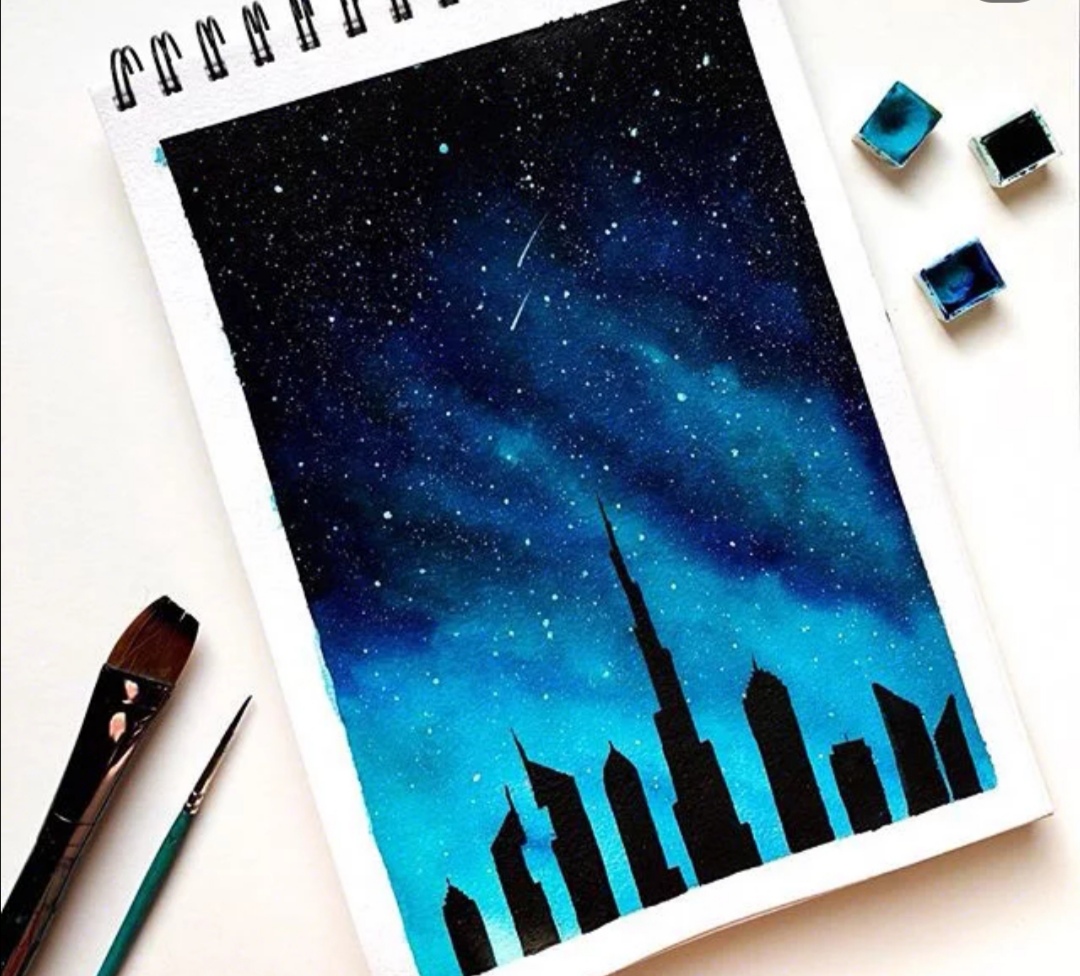 听说你也爱画水彩星空,一起来看看ins大神怎么画的吧?