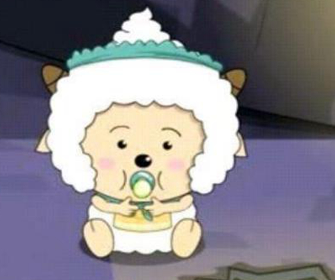 第二名,小时候的懒羊羊,吸着奶嘴的样子,是不是特别可爱?