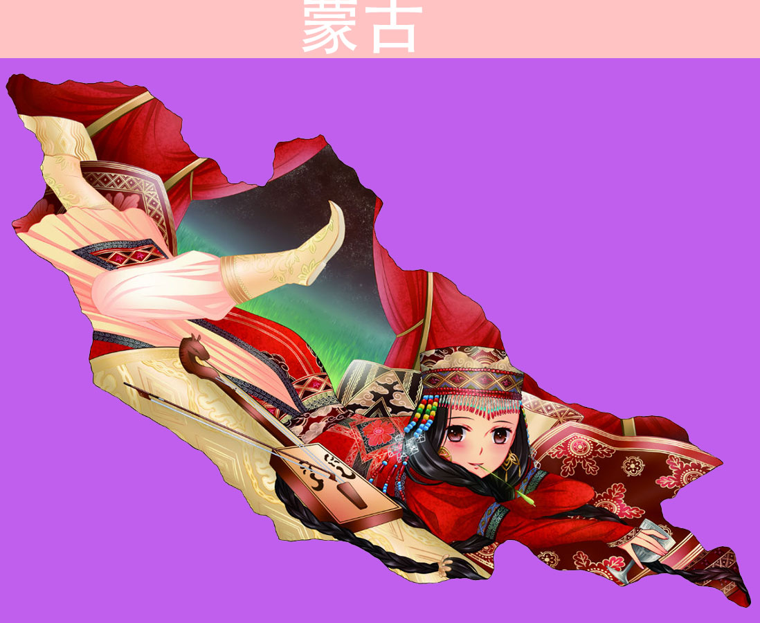 画师将世界各国地图拟人化,中国地图是公主,法国地图像圣女贞德