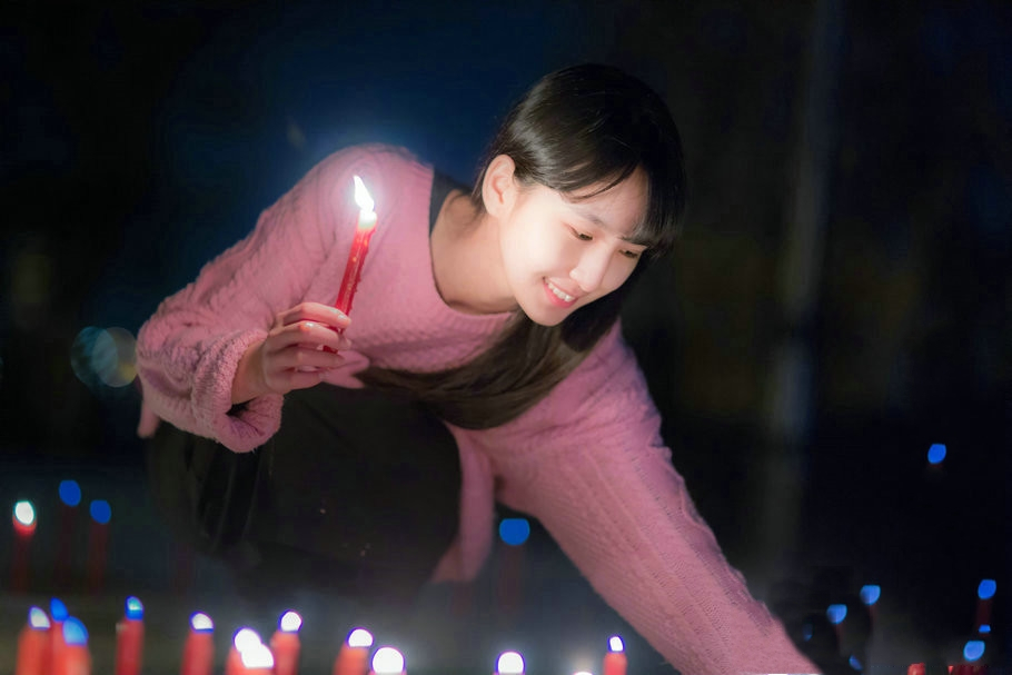 人像摄影(灯光下的青春美丽少女)