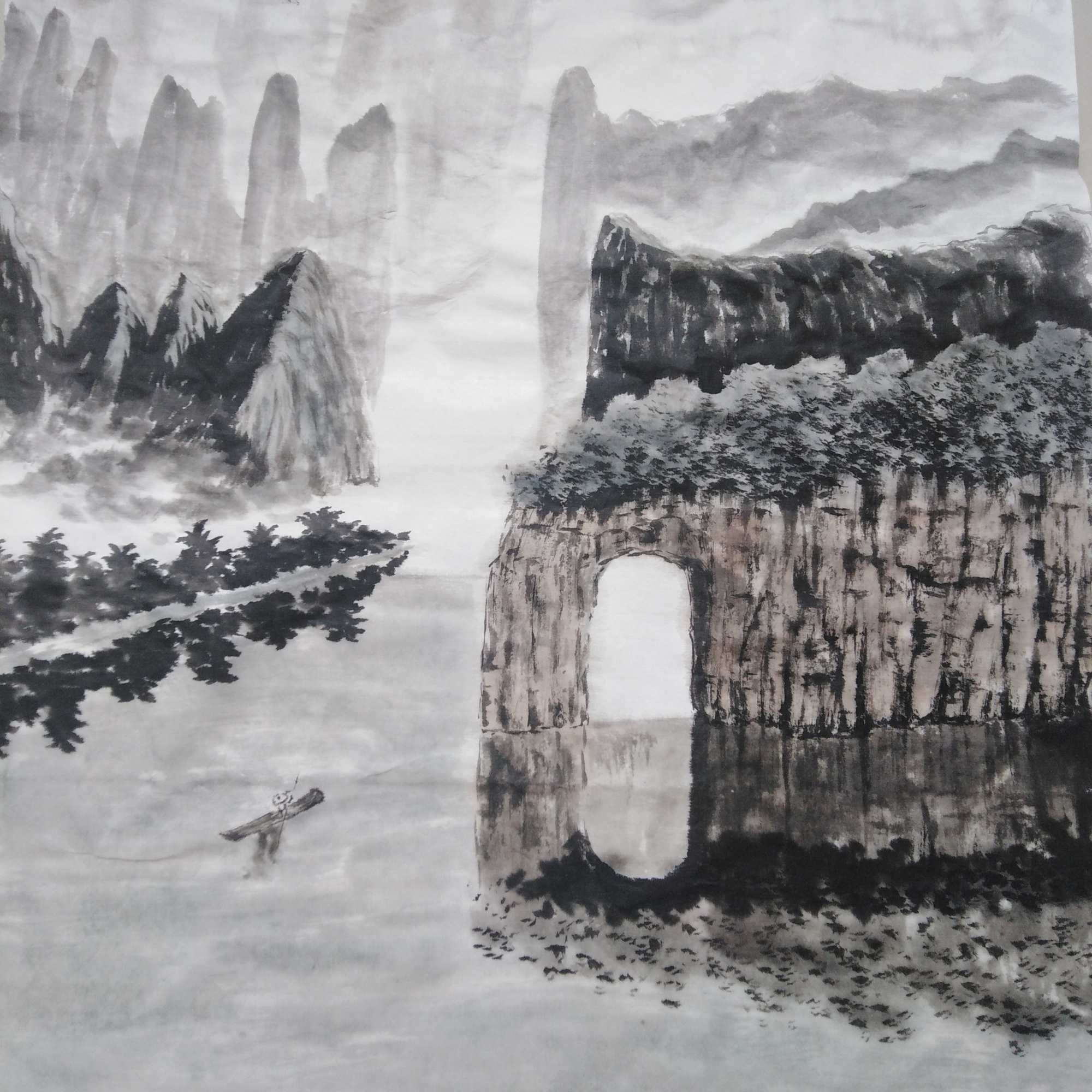 山清峡客书画优秀学生作品欣赏-桂林山水象鼻山