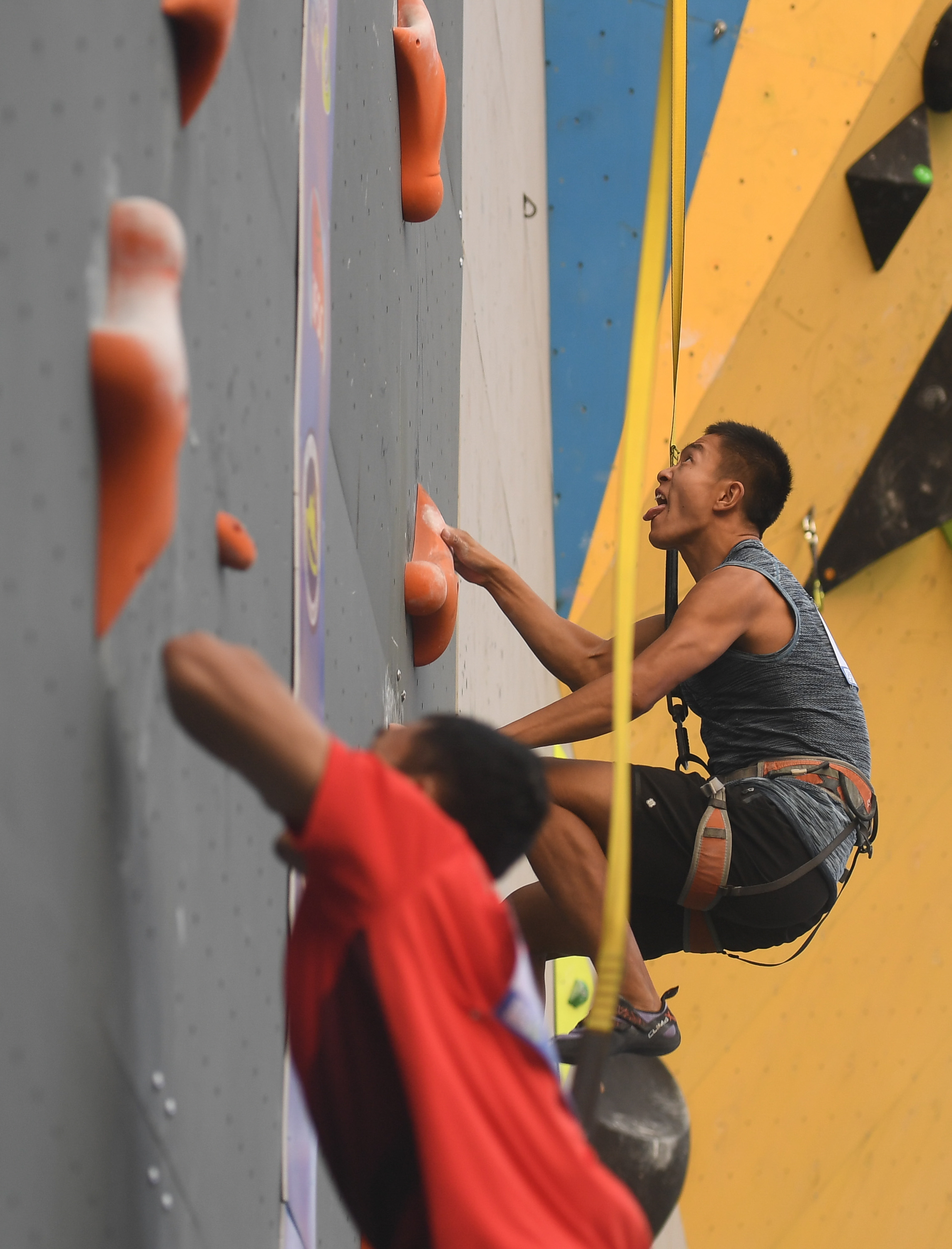 攀岩——"一带一路"新起点杯国际攀岩大师赛:男子速度预赛赛况(1)