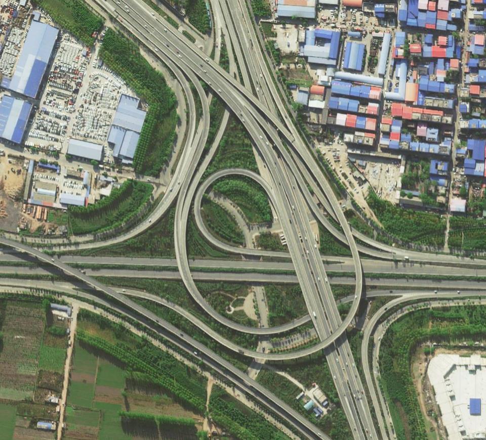 鸟瞰郑州中州大道互通式立交桥