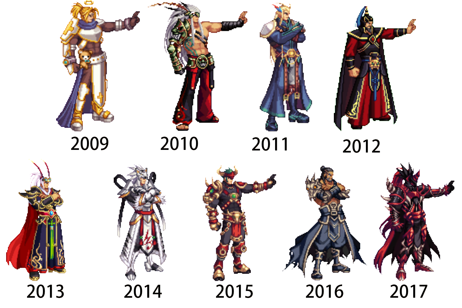 dnf:8.22版本追忆春节装扮,全职业2009到2017年春节套装扮展示