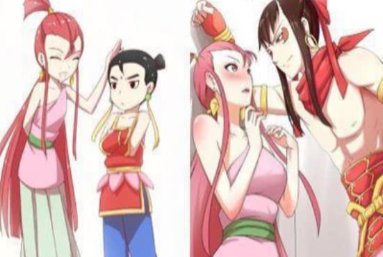 当童年动漫男主成年,大雄和哪吒的女朋友美腻,小智当场尬住