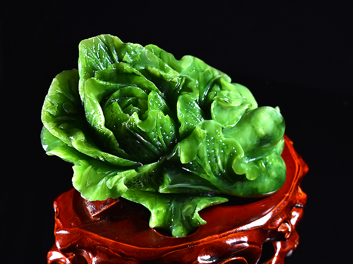 和田碧玉白菜摆件