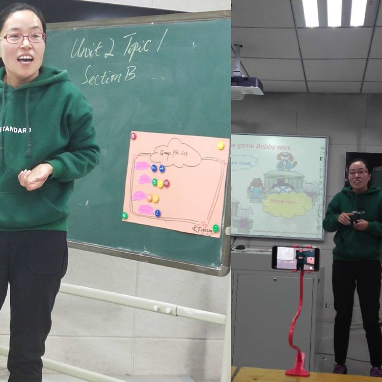 赵红岩老师利用reduce,reuse,recycle来引导学生保护环境.