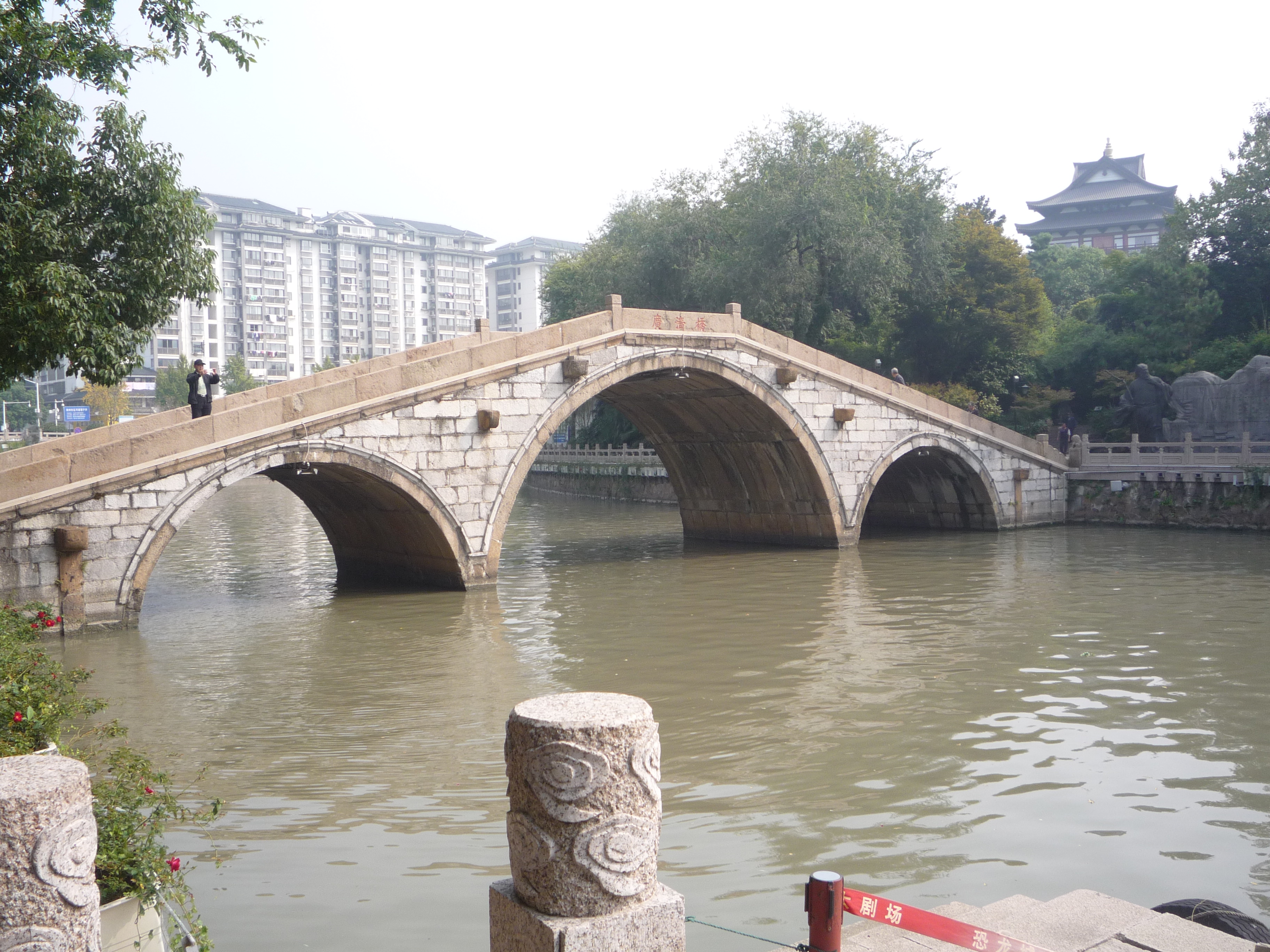 实拍古桥广济桥运河风景