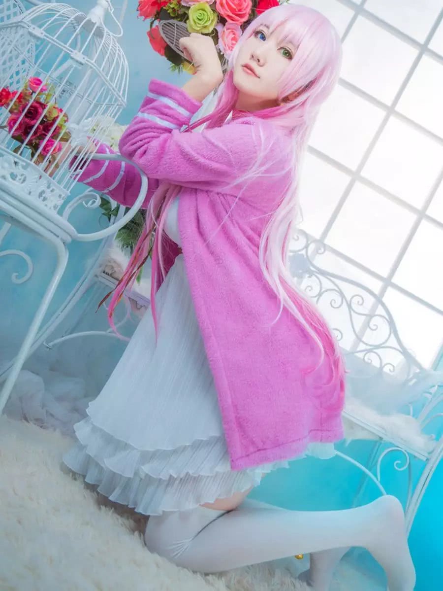 粉色系居家neko喵cos,白丝萝莉绝对领域